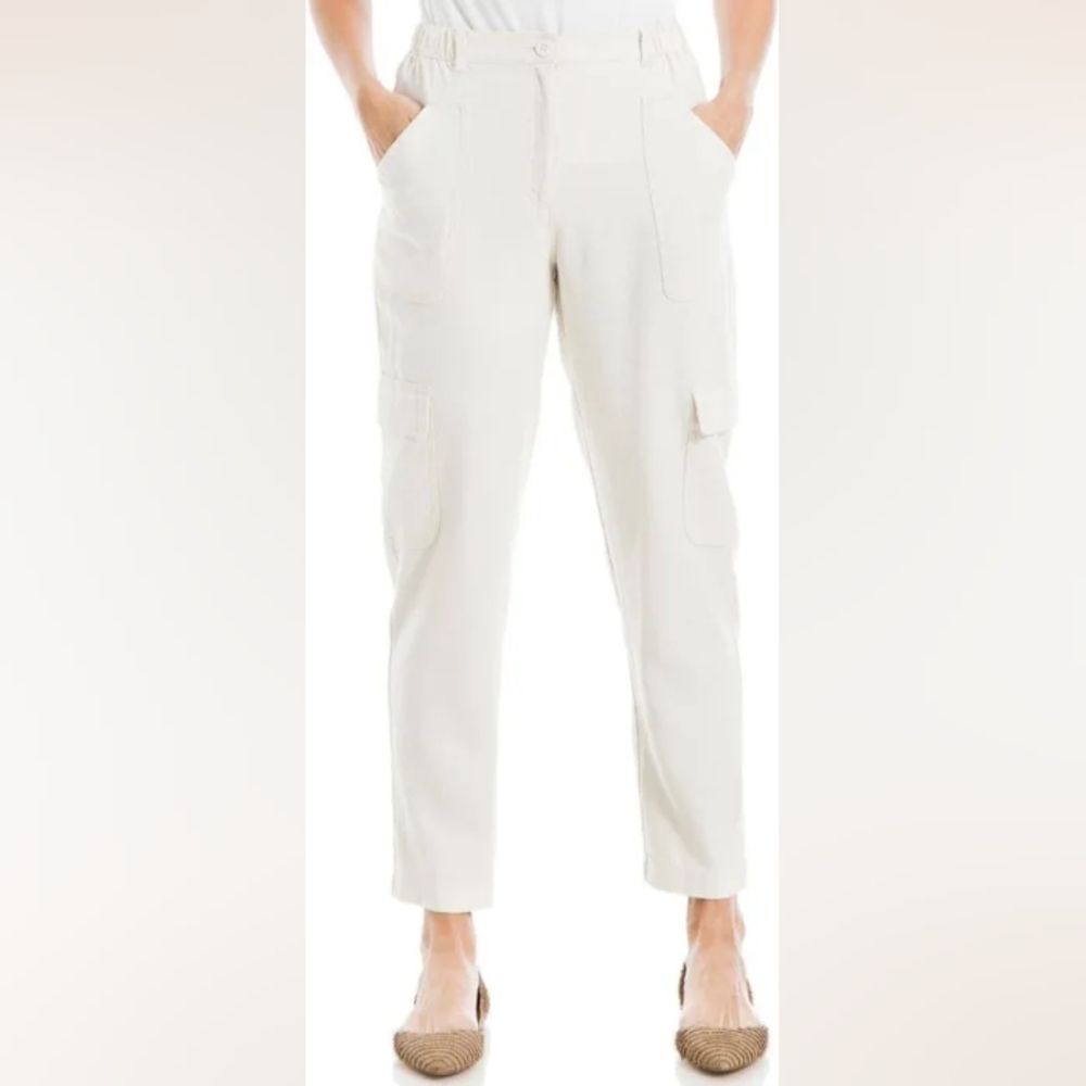 Max Studio London Ivory Cargo Pants